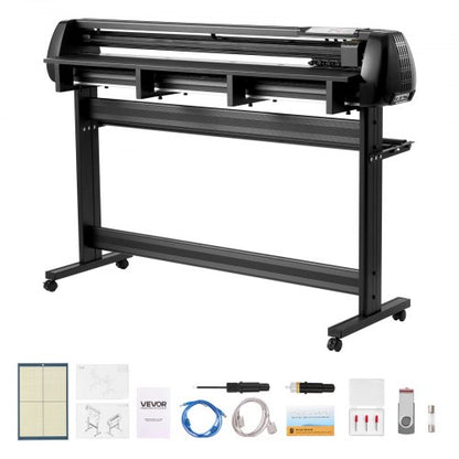 Vinyl Cutter Machine, 1350 mm Max Feed Width, Dual Blades, Adjustable Force and Speed, LED Display, Vinyl Plotter Cutter Printer with Signmaster Software for Compatible with Windows and macOS