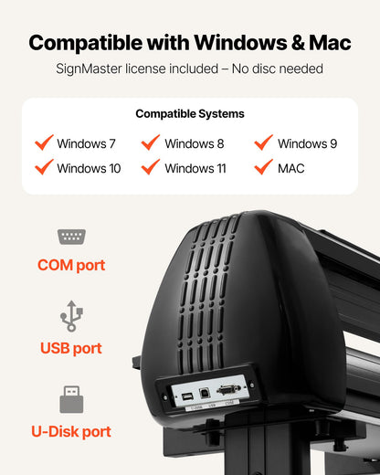 Vinyl Cutter Machine, 1350 mm Max Feed Width, Dual Blades, Adjustable Force and Speed, LED Display, Vinyl Plotter Cutter Printer with Signmaster Software for Compatible with Windows and macOS