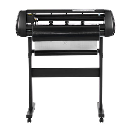 Vinylskärmaskin, 720 mm max matningsbredd, dubbla blad, justerbar kraft och hastighet, LED-display, vinylplotterskärare, skrivarpaket med klistermärkesark, transferfilm, Signmaster-programvara