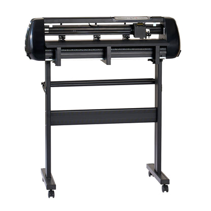 Vinylskärmaskin, 720 mm max matningsbredd, dubbla blad, justerbar kraft och hastighet, LED-display, vinylplotterskärare, skrivarpaket med klistermärkesark, transferfilm, Signmaster-programvara