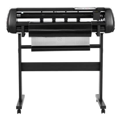 Vinylskärmaskin, 870 mm max matningsbredd, dubbla blad, justerbar kraft och hastighet, LED-display, vinylplotterskärare, skrivarpaket med klistermärkesark, transferfilm, Signmaster-programvara