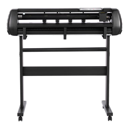 Vinylskärmaskin, 870 mm max matningsbredd, dubbla blad, justerbar kraft och hastighet, LED-display, vinylplotterskärare, skrivarpaket med klistermärkesark, transferfilm, Signmaster-programvara