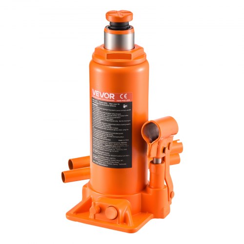Hydraulisk flaskdomkraft, 10 ton lastkapacitet, 235-470 mm lyfträckvidd, kraftig hydraulisk svetsad flaskdomkraft för bil, SUV, pickup, bilreparationer, huslyft och jordbruksutrustning, orange