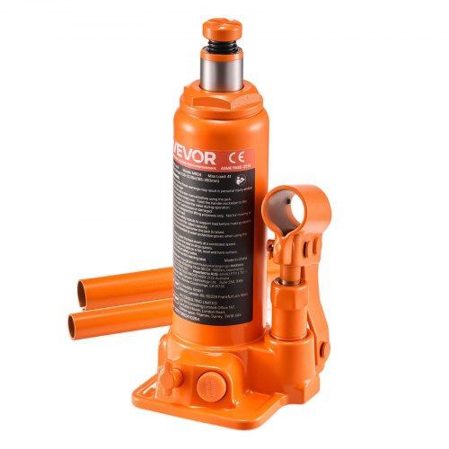 Hydraulic Bottle Jack, 4 Ton Load Capacity, 185-350 mm Lifting Range, Heavy Duty Hydraulic Welded Bottle Jack for Car, SUV, Pickup, Auto Repair, House Lift and Agricultural Equipment, Orange