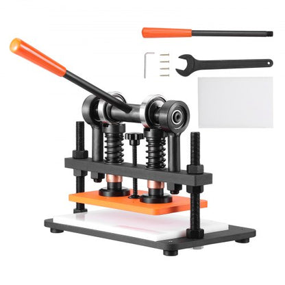 Leather Cutting Machine, 25.9 x 15 cm Embossing Plate Manual Die Cutter, 1.2 cm Pressure Stroke Leather Embossing Machine, Dual Guide Shafts Die Cut Machine for Various of Materials