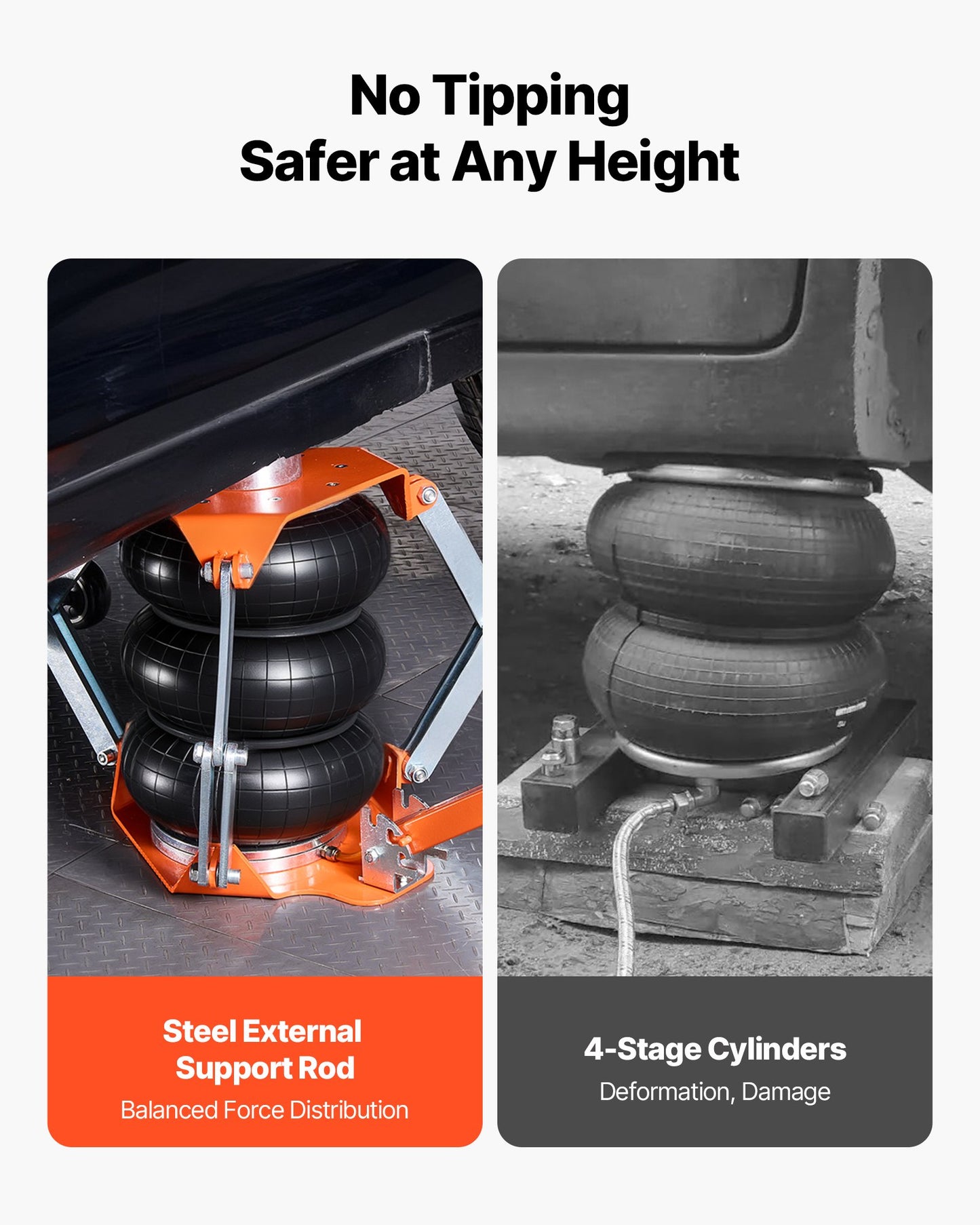 Air Jack, 3 Ton Triple Bag Air Jack, Airbag with Support Rod, Lift Up to 470 mm with Heightened Column & Adjustable Handle, 1-6 s Fast Lifting Pneumatic for Cars, SUVs, Pickup Trucks Repair