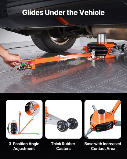 Air Jack, 3 Ton Triple Bag Air Jack, Airbag with Support Rod, Lift Up to 470 mm with Heightened Column & Adjustable Handle, 1-6 s Fast Lifting Pneumatic for Cars, SUVs, Pickup Trucks Repair
