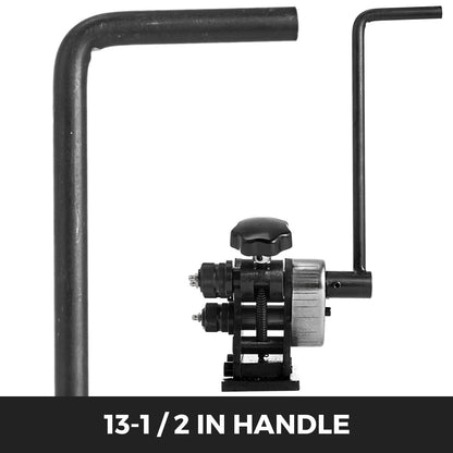 Manual Ring Roller Bender Metal Sheet Roll Bending Rolling Machine 343mm Hand Tubing Bender Steel Ring Roller Bender 3-1/2'' Handle Handheld Hand Crank 3" Ring Bending Tool