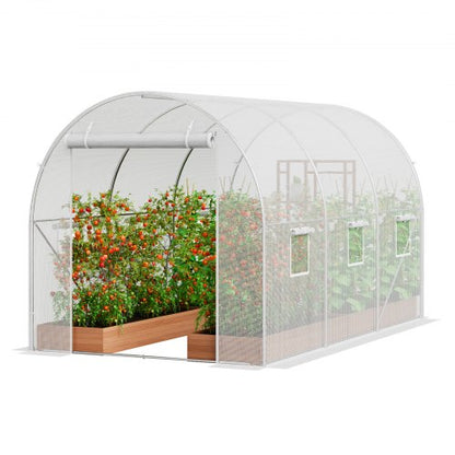 Walk-in Tunnel Greenhouse 2.9x2x1.9 m Galvanized Frame PE Cover White