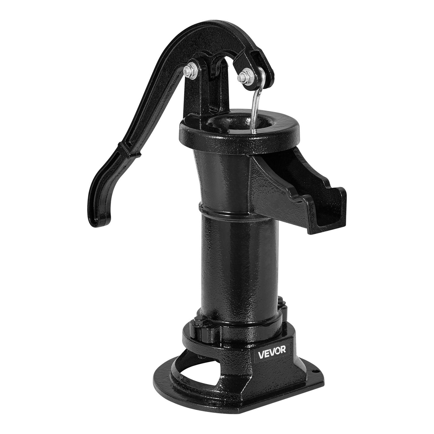 Brunnshandpump, 25 fot maximal lyfthöjd, manuell handvattenpump i antik gjutjärn, NPT 1-1/4 tums anslutning, enkel installation, gammaldags för utomhusträdgård, damm, bakgård, gård, svart