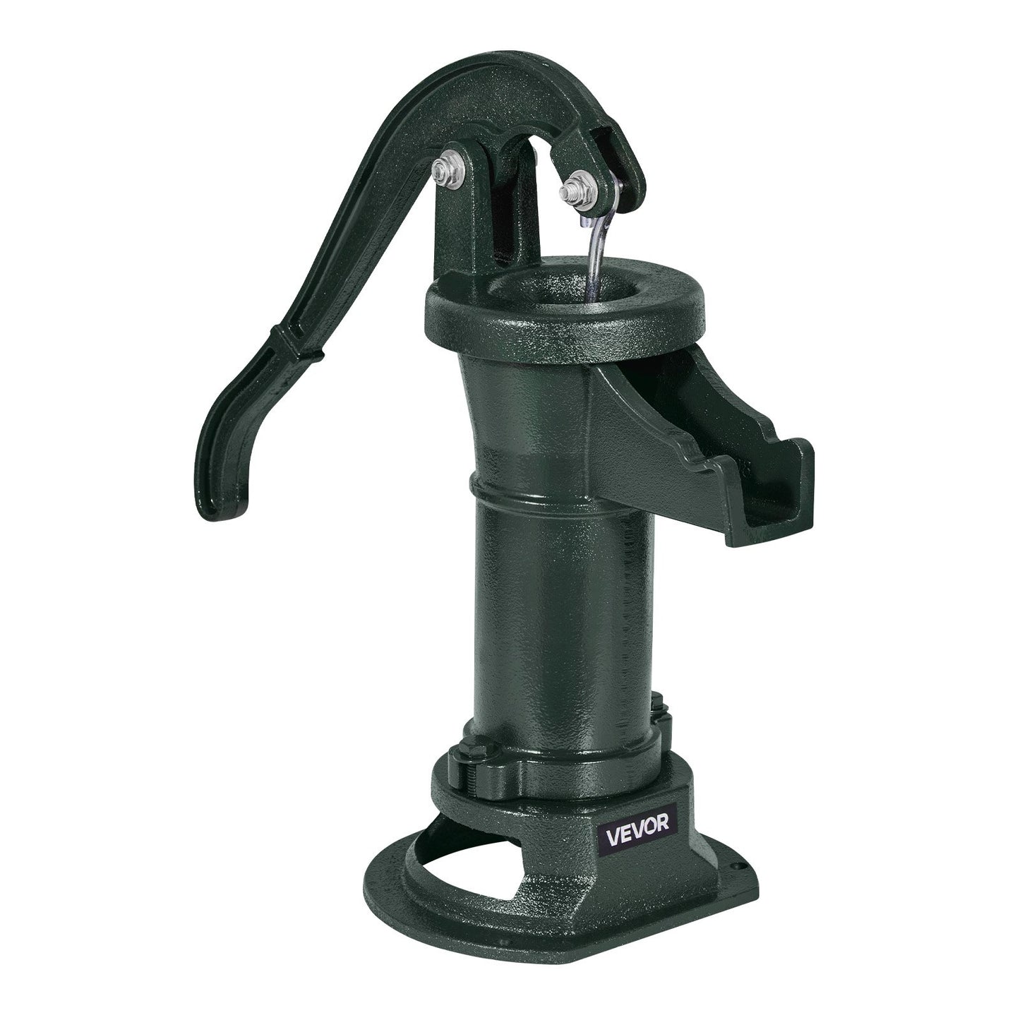 Brunnshandpump, 25 fot maximal lyfthöjd, manuell handvattenpump i antik gjutjärn, NPT 1-1/4 tums anslutning, enkel installation, gammaldags för utomhusträdgård, damm, bakgård, gård, grön