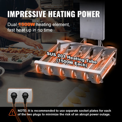 Commercial Electric Deep Fryer Countertop Deep Fryer with Dual Tanks 6000W