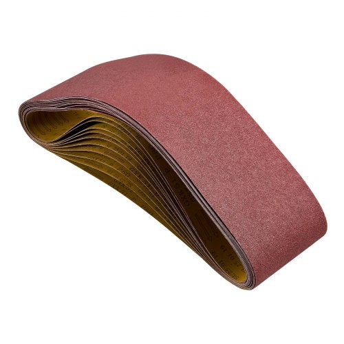 Sanding Belts, 152mm x 1219mm Belt Sander Sanding Belts, 10PCS 80 Grit Aluminum Oxide for Woodworking, Steel, Aluminum, Non-Ferrous Metals