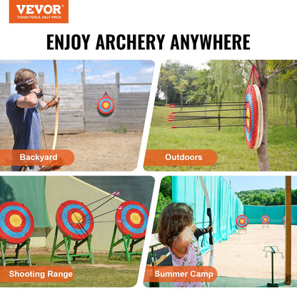 Archery Target, 3 Layers 20" Arrow Target, Traditional Solid Straw Round Archery Target Shooting Bow, Hand-Made Arrows Target, Coloured Rope Target for Backyard Outdoor Hunting Shooting Practice