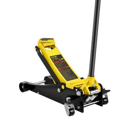 Floor Jack, 2.5 Ton Low Profile Floor Jack, Heavy-duty Steel Racing Floor Jack with Dual Pistons Quick Lift Pump, Floor Jack Lifting Range 3.64"-19.49"