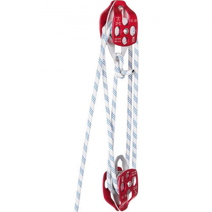 Twin Sheave Block and Tackle 12 mm 30.48-60.96 m Twin Sheave Block with Braid Rope 2993.5-3498.6 kg Double Pulley Rigging