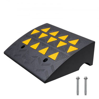 Gummiramp, 15,2 cm höjd, trottoarramp, 37 cm bredd, 49,1 cm längd, uppfartsramp för trottoarkant, 15 ton kraftig gummiramp för gaffeltruckar, lastbilar, bussar, bilar, rullstolar, cyklar