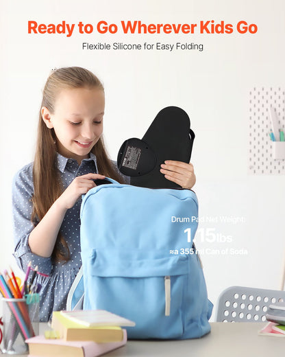 Electric Drum Set, 7 Pads, Roll-up Drum Practice Pad, Electronic Drumset with Headphone