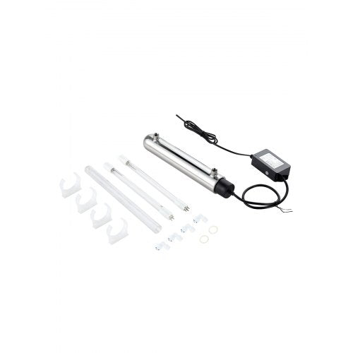 UV Water Purifier, 12W 1GPM, 220V Versatile Ultraviolet Water Purifier Filter with Stainless Steel Housing, Whole House UV Water Filter with Quartz Sleeve Fit for Shower/Drinking/Cleaning