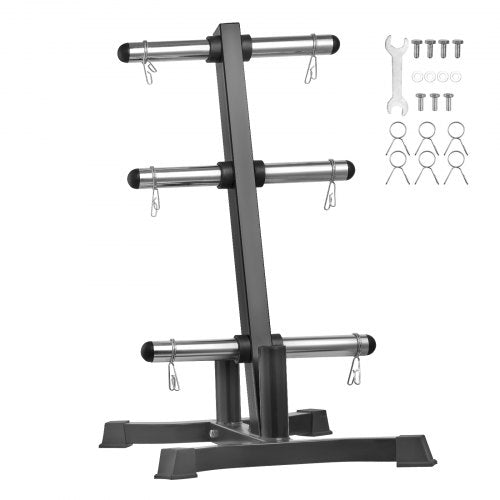 Weight Plate Rack, L Frame Weight Plate Tree for 2-Inch Weight Plates, Standard Weight Plate Tree, 1000 lbs Load Capacity Weight Storage Holder, Home Gym Barbell Rack Storage Stand, Black