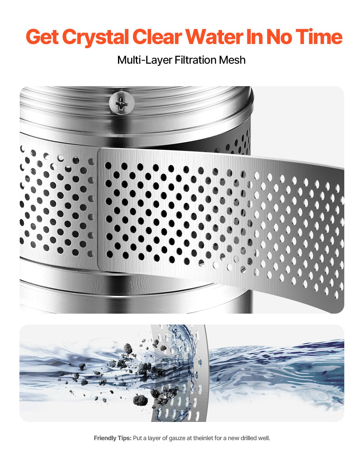 Dränkbar djupbrunnspump, 550 W uteffekt, 230 V, 65 l/min flöde 85 m (279 fot) tryckhöjd, med 20 m (65,62 fot) sladd, extern kontrollbox, vattenpump i rostfritt stål, för industriell bevattning och hemmabruk, IP68