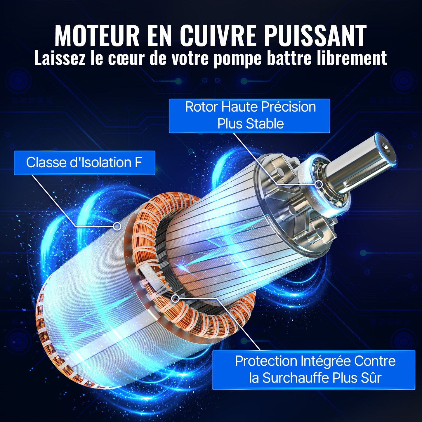 Dränkbar djupbrunnspump, 370W 230V/50Hz, 110L/min 44 m tryck, med 20 m sladd och extern kontrollbox, 10,2 cm vattenpumpar i rostfritt stål för industri, bevattning och hemmabruk, IP68 vattentät