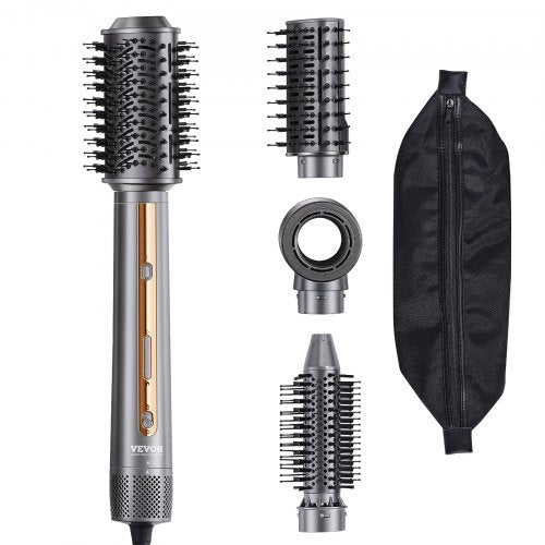 Hair Air Styler and Dryer Brush, 4-in-1 Multi Hair Styler, 110,000 RPM High-Speed Ionic Hot Air Styler with 3 Brushes & 1 Nozzle, 4 Temp & 3-Speed Blow Dryer Brush for Curling Styling Volumizing