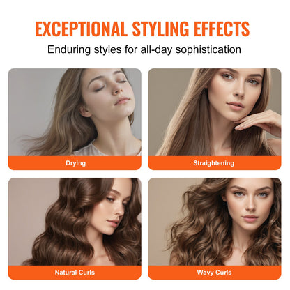 Hårstyling och torkborste, 4-i-1 multihårstyling, 110 000 varv/min höghastighets jonisk varmluftsstyling med 3 borstar och 1 munstycke, 4 temperaturer och 3 hastigheter fönborste för lockar, styling och volymgivande