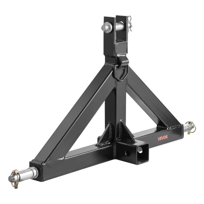 3 Point Hitch Receiver with 2 in Receiver, 3pt Quick Hitch Attachment, 3,000 lbs Capacity, Heavy Duty Tractor Tow Drawbar Adapter, Compatible with Kubota, Mahindra, John Deere, Massey Ferguson