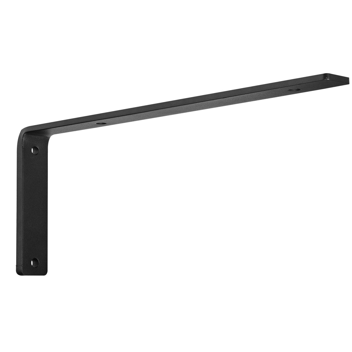 Hyllkonsol, 16 x 6 tum, 4 st, kraftiga flytande hyllkonsoler, konsoler för hyllor, 10 mm tjock mattsvart L-hyllkonsol, stålhyllkonsoler med 160 lbs lastkapacitet