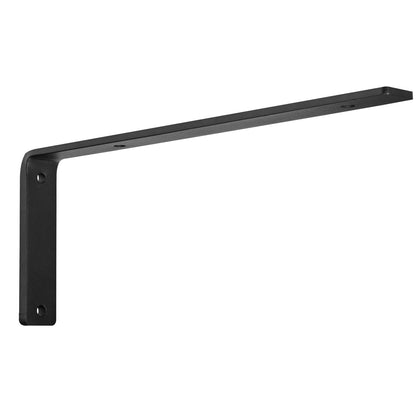 Hyllkonsol, 16 x 6 tum, 4 st, kraftiga flytande hyllkonsoler, konsoler för hyllor, 10 mm tjock mattsvart L-hyllkonsol, stålhyllkonsoler med 160 lbs lastkapacitet