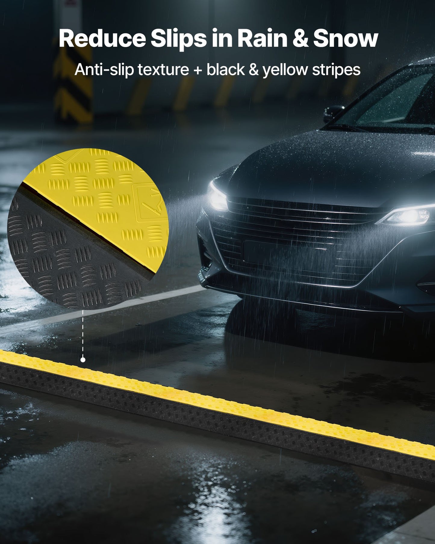 Kabelskyddsramp, 9 979 kg/axelkapacitet, 2-kanals kraftigt gummisnöre, slangskydd för slang, 100 x 75 mm kanal, farthinder med öppningsbart topplock, för inomhusbruk och utomhusbruk, 1-pack