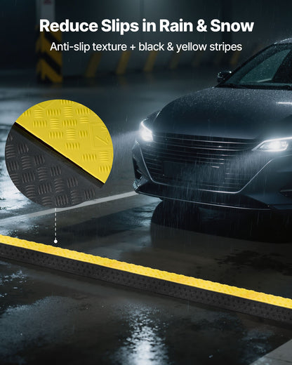 Kabelskyddsramp, 9 979 kg/axelkapacitet, 2-kanals kraftigt gummisnöre, slangskydd för slang, 100 x 75 mm kanal, farthinder med öppningsbart topplock, för inomhusbruk och utomhusbruk, 1-pack