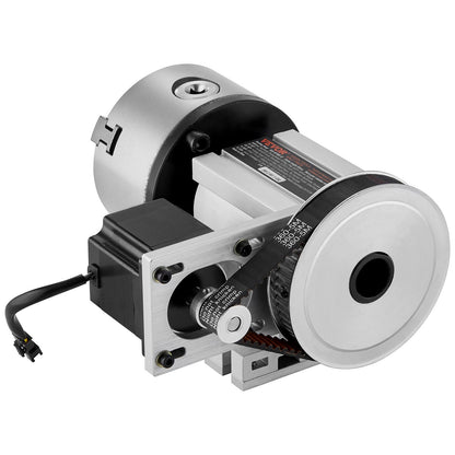 Dividing Head, K11-100mm 3-Jaw Chuck, CNC Router Milling Machine Rotational Axis 4th Axis A Axis Indexing Head, 66 mm(2.6")/65 mm Center Height MT2 Tailstock 6:1 Gear Ratio, Universal for Engraving