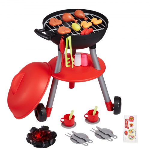 28 PCS BBQ Grill Playset, Kids Toys Kitchen Playset with Sound & Light, Little Chef Play, Interactive Grill Play Food Cooking Playset Barbecue Toy Grill for Toddlers Boys Girls 3-5 Birthday Gift