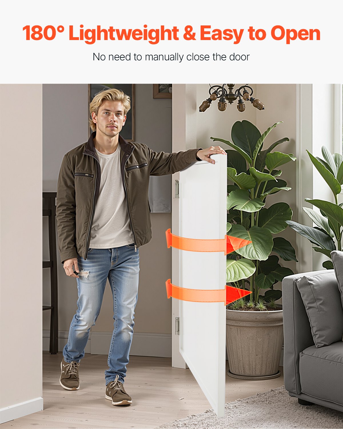 Svängbara cafédörrar, enkla inomhusdörrar till salong 81,3 x 106,7 cm, fyrkantig design tillverkad av furu, med gångjärn och beslag, enkel att installera, för hall, kök, bar, pub, entré, vit