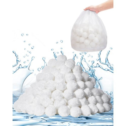 Pool Filter Balls for Sand Filter, 1.6 kg/3.5 lbs, Filter Balls Replace Pool Filter Sand, Reusable Polyester Fiber Filter Media Balls with Wash Bag, for Swimming Pool Above Ground Pool Aquarium Tank
