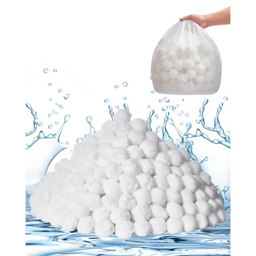 Pool Filter Balls for Sand Filter, 2 kg/4.6 lbs, Filter Balls Replace Pool Filter Sand, Reusable Polyester Fiber Filter Media Balls with Wash Bag, for Swimming Pool Above Ground Pool Aquarium Tank