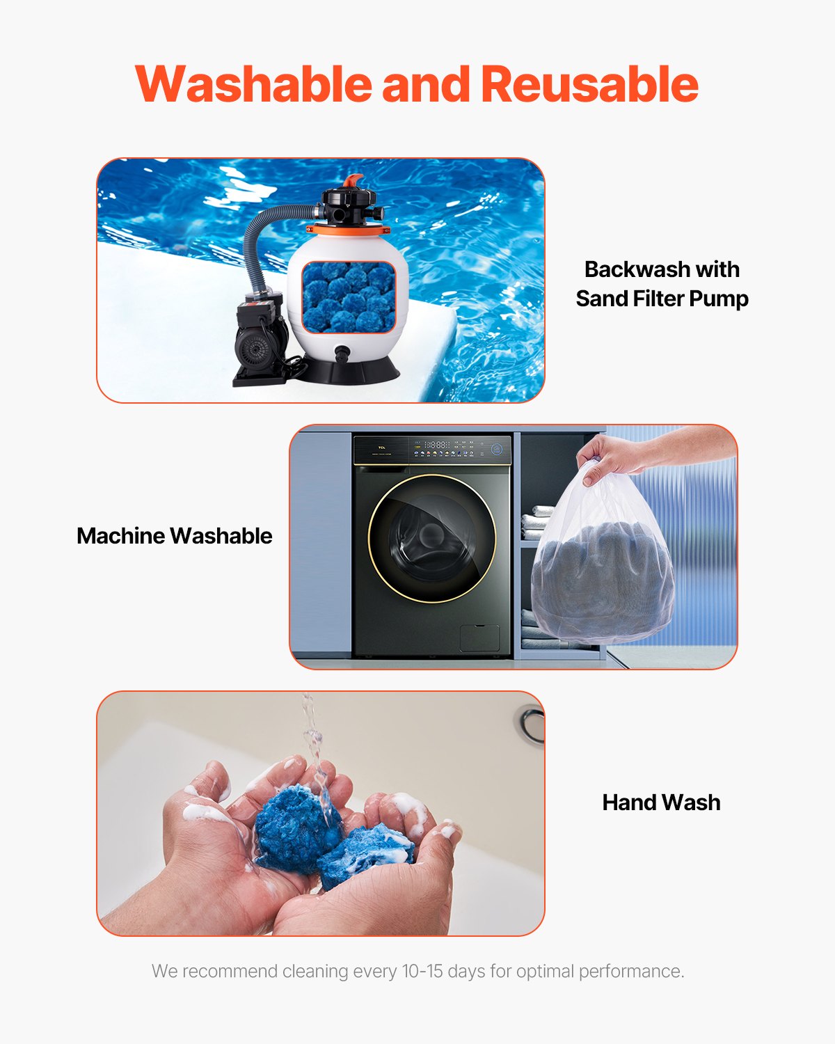 Pool Filter Balls for Sand Filter, 0.7 kg/1.5 lbs, Filter Balls Replace Pool Filter Sand, Reusable Blue Polyester Fiber Filter Media with Wash Bag, for Swimming Pool Aquarium Tank Above Ground Pool