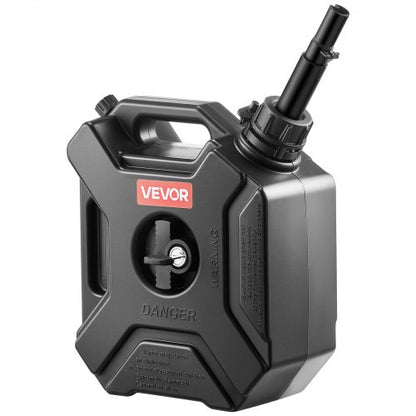 Bränslebehållare, 5 l, bensindunk med pip och låsbart fäste, 15 l/min maxflödeshastighet, säker och läckagesäker, bärbar platt vätskebehållare för de flesta bilar, motorcyklar, ATV, UTV, svart