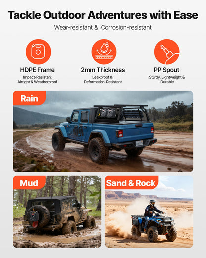 Bränslebehållare, 5 l, bensindunk med pip och låsbart fäste, 15 l/min maxflödeshastighet, säker och läckagesäker, bärbar platt vätskebehållare för de flesta bilar, motorcyklar, ATV, UTV, svart