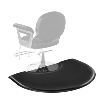 Salongsmatta för hårstylist, 1220 x 930 mm halvcirkelformad salongsstolsmatta, 25 mm förtjockad anti-trötthetsmatta för frisörer med runda utskärningar, lättrengjord PVC-yta och snubbelsäkra, avfasade kanter