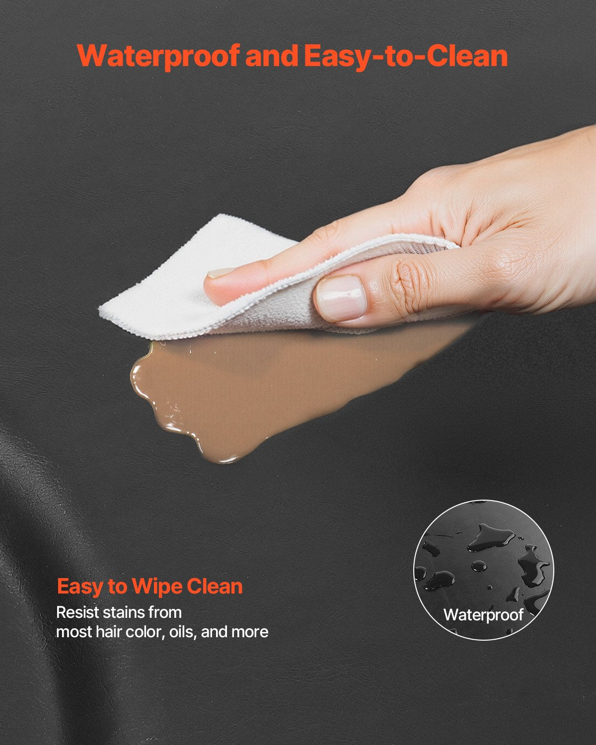 Salongsmatta för hårstylist, 1220 x 930 mm halvcirkelformad salongsstolsmatta, 25 mm förtjockad anti-trötthetsmatta för frisörer med runda utskärningar, lättrengjord PVC-yta och snubbelsäkra, avfasade kanter