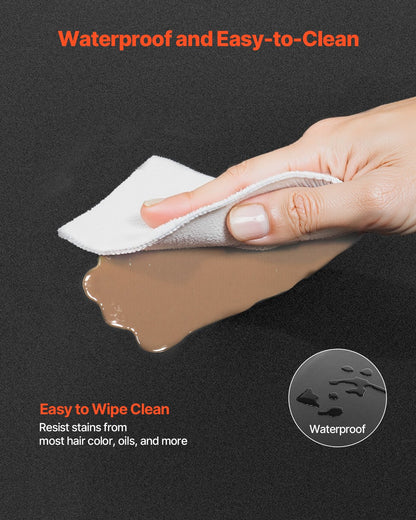 Salongsmatta för hårstylist, 1525 x 910 mm rektangulär salongsstolsmatta mot trötthet, 13 mm förtjockad PVC + NBR barberargolvmatta med runda utskärningar, snubblande kanter och halkfri botten