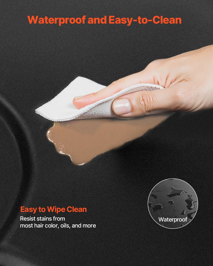 Salongsmatta för hårstylist, 1225 x 1505 mm hexagonmatta för salongsstolar, anti-trötthetsmatta, 25 mm förtjockad golvmatta för barbershop med runda urskärningar, lättrengjord PVC-yta och snubbelsäkra, avfasade kanter