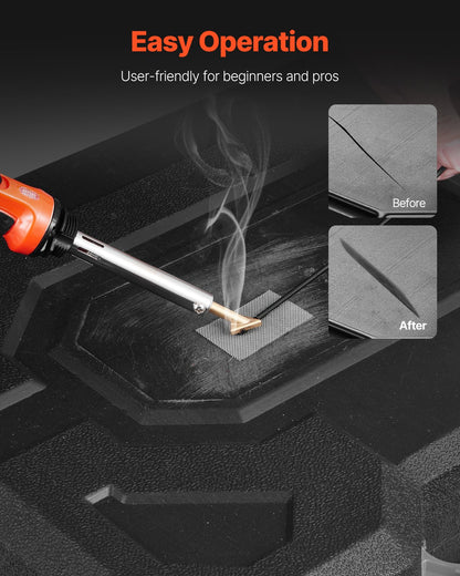 Plastsvetssats, 60W/100W dubbelkraftslödkolv för plastsvetsning med 3 svetsspetsar och 20 svetstrådar, professionellt svetsverktyg för plastreparation för bilstötfångare, kajaker, leksaker, elektronik