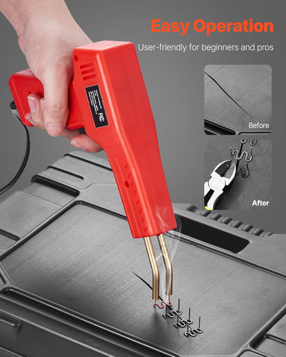 Plastsvets, 100W plastsvetspistol med 800 st. häftklamrar, professionell häftklamrersvetspistol, reparationssats för plaststötfångare med LED-ljus för kajak, leksaker, reparation av plastsprickor