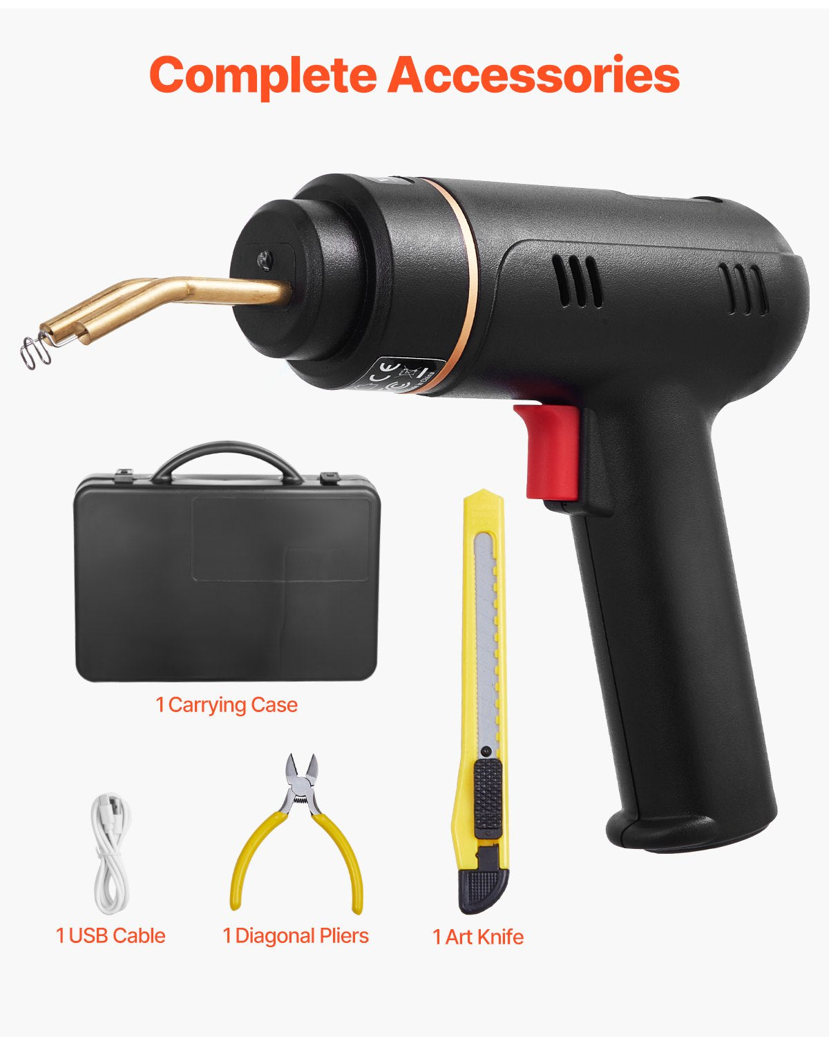 Cordless Plastic Welder, 120W Plastic Welding Gun with 400PCS 4 Types Hot Staples, Rechargeable Hot Staple Welding Gun, Plastic Car Bumper Repair Kit for Kayak, Toys, Plastic Crack Repair