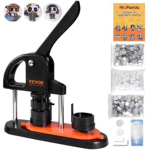 Button Maker Machine, 1.25 inch/32mm Pin Maker, Installation-Free Badge Punch Press Kit, Children DIY Gifts Button Making Supplies with 500pcs Button Parts, Circle Cutter, Magic Book