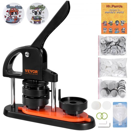 Button Maker Machine, 2.28 inch/58mm Pin Maker, Installation-Free Badge Punch Press Kit, Children DIY Gifts Button Making Supplies with 500pcs Button Parts, Circle Cutter, Magic Book